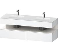 Duravit Collection One lavabo à encastrer avec meuble sous-vasque en console, 1600x550x600mm, niche blanc ultra-brillant, lavabos doubles, QA4797022180000