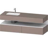 Duravit Collection One lavabo à encastrer avec meuble sous-vasque en console, 1600x550x600mm, niche blanc mat, vasque à gauche, QA4795018430000