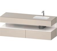 Duravit Collection One lavabo à encastrer avec meuble sous-vasque en console, 1600x550x600mm, niche blanc ultra-brillant, vasque à droite, QA4796022830000