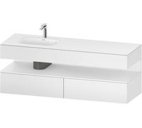 Duravit Collection One lavabo à encastrer avec meuble sous-vasque en console, 1600x550x600mm, niche blanc mat, vasque à gauche, QA4795018180010