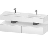 Duravit Collection One lavabo à encastrer avec meuble sous-vasque en console, 1600x550x600mm, niche blanc mat, lavabos doubles, QA4797018180000