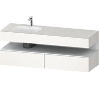 Duravit Collection One lavabo à encastrer avec meuble sous-vasque en console, 1600x550x600mm, niche blanc mat, vasque à gauche, QA4795018840000, Couleur: Blanc Supermatt