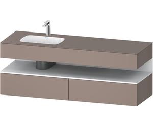 Duravit Collection One lavabo à encastrer avec meuble sous-vasque en console, 1600x550x600mm, niche blanc mat, vasque à gauche, QA4795018430000