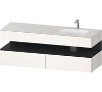 Duravit Collection One lavabo à encastrer avec meuble sous-vasque en console, 1600x550x600mm, niche en chêne noir, vasque à droite, QA4796016840010