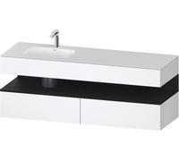 Duravit Collection One lavabo à encastrer avec meuble sous-vasque en console, 1600x550x600mm, niche en chêne noir, vasque à gauche, QA4795016180010