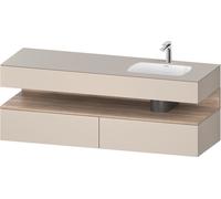 Duravit Collection One lavabo à encastrer avec meuble sous-vasque en console, 1600x550x600mm, niche en chêne mamelonné, vasque à droite, QA4796055830010
