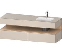 Duravit Collection One lavabo à encastrer avec meuble sous-vasque en console, 1600x550x600mm, niche en chêne naturel, vasque à droite, QA4796030830010