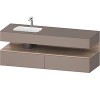 Duravit Collection One lavabo à encastrer avec meuble sous-vasque en console, 1600x550x600mm, niche en chêne mamelonné, vasque à gauche, QA4795055430000
