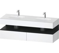 Duravit Collection One lavabo à encastrer avec meuble sous-vasque en console, 1600x550x600mm, niche en chêne noir, lavabos doubles, QA4797016180000