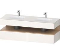 Duravit Collection One lavabo à encastrer avec meuble sous-vasque en console, 1600x550x600mm, niche en chêne naturel, double lavabos double, QA4797030840010