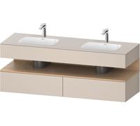Duravit Collection One lavabo à encastrer avec meuble sous-vasque en console, 1600x550x600mm, niche en chêne naturel, double lavabos double, QA4797030830000