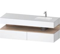Duravit Collection One lavabo à encastrer avec meuble sous-vasque en console, 1600x550x600mm, niche en chêne mamelonné, vasque à droite, QA4796055180000