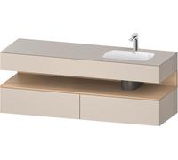 Duravit Collection One lavabo à encastrer avec meuble sous-vasque en console, 1600x550x600mm, niche en chêne naturel, vasque à droite, QA4796030830010
