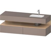 Duravit Collection One lavabo à encastrer avec meuble sous-vasque en console, 1600x550x600mm, niche en chêne naturel, vasque à droite, QA4796030430010