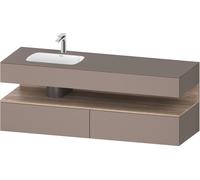 Duravit Collection One lavabo à encastrer avec meuble sous-vasque en console, 1600x550x600mm, niche en chêne mamelonné, vasque à gauche, QA4795055430000