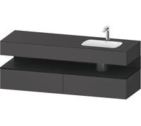 Duravit Collection One lavabo à encastrer avec meuble sous-vasque en console, 1600x550x600mm, niche en chêne noir, vasque à droite, QA4796016490000