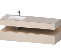 Duravit Collection One lavabo à encastrer avec meuble sous-vasque en console, 1600x550x600mm, niche en chêne naturel, vasque à gauche, QA4795030830010