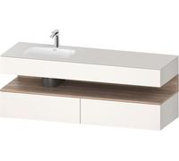 Duravit Collection One lavabo à encastrer avec meuble sous-vasque en console, 1600x550x600mm, niche en chêne mamelonné, vasque à gauche, QA4795055840010
