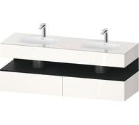 Duravit Collection One lavabo à encastrer avec meuble sous-vasque en console, 1600x550x600mm, niche en chêne noir, lavabos doubles, QA4797016220010