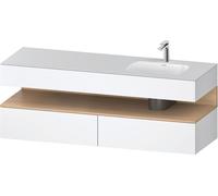 Duravit Collection One lavabo à encastrer avec meuble sous-vasque en console, 1600x550x600mm, niche en chêne naturel, vasque à droite, QA4796030180010