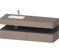 Duravit Collection One lavabo à encastrer avec meuble sous-vasque en console, 1600x550x600mm, niche graphite mat, vasque à gauche, QA4795049430010