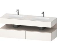Duravit Collection One lavabo à encastrer avec meuble sous-vasque en console, 1600x550x600mm, niche taupe mat, lavabos doubles, QA4797091840000