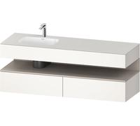 Duravit Collection One lavabo à encastrer avec meuble sous-vasque en console, 1600x550x600mm, niche taupe mat, vasque à gauche, QA4795091840000