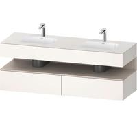 Duravit Collection One lavabo à encastrer avec meuble sous-vasque en console, 1600x550x600mm, niche taupe mat, lavabos doubles, QA4797091840000