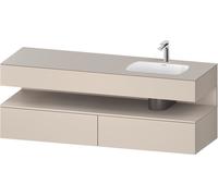 Duravit Collection One lavabo à encastrer avec meuble sous-vasque en console, 1600x550x600mm, niche taupe mat, vasque à droite, QA4796091830000