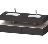 Duravit Collection One lavabo à encastrer avec meuble sous-vasque en console, 1600x550x600mm, niche taupe mat, lavabos doubles, QA4797091800010