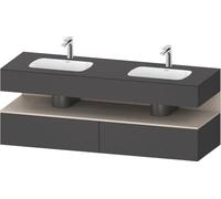Duravit Collection One lavabo à encastrer avec meuble sous-vasque en console, 1600x550x600mm, niche Taupe Supermatt, lavabos doubles, QA4797083490010