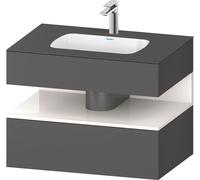 Duravit Collection One lavabo à encastrer avec meuble sous-vasque en console, 800x550x600mm, niche blanc ultra-brillant, QA4785022490010