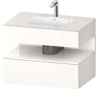 Duravit Collection One lavabo à encastrer avec meuble sous-vasque en console, 800x550x600mm, niche blanc ultra-brillant, QA4785022220000
