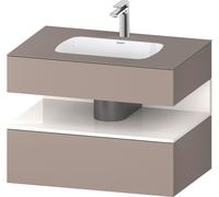 Duravit Collection One lavabo à encastrer avec meuble sous-vasque en console, 800x550x600mm, niche blanc ultra-brillant, QA4785022430010