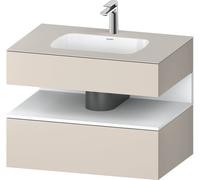 Duravit Collection One lavabo à encastrer avec meuble sous-vasque en console, 800x550x600mm, niche blanc mat, QA4785018910010