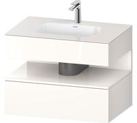 Duravit Collection One lavabo à encastrer avec meuble sous-vasque en console, 800x550x600mm, niche blanc ultra-brillant, QA4785022220000, Couleur: Blanc brillant