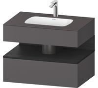 Duravit Collection One lavabo à encastrer avec meuble sous-vasque en console, 800x550x600mm, niche en chêne noir, QA4785016490010