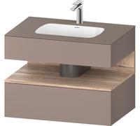 Duravit Collection One lavabo à encastrer avec meuble sous-vasque en console, 800x550x600mm, niche en chêne mamelonné, QA4785055430000