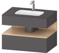 Duravit Collection One lavabo à encastrer avec meuble sous-vasque en console, 800x550x600mm, niche en chêne naturel, QA4785030490000