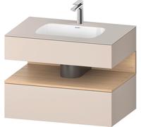Duravit Collection One lavabo à encastrer avec meuble sous-vasque en console, 800x550x600mm, niche en chêne naturel, QA4785030910010
