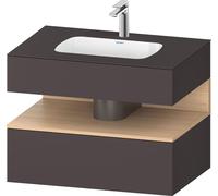 Duravit Collection One lavabo à encastrer avec meuble sous-vasque en console, 800x550x600mm, niche en chêne naturel, QA4785030800000