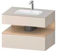 Duravit Collection One lavabo à encastrer avec meuble sous-vasque en console, 800x550x600mm, niche en chêne naturel, QA4785030830000