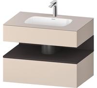 Duravit Collection One lavabo à encastrer avec meuble sous-vasque en console, 800x550x600mm, niche graphite super mate, QA4785080830010