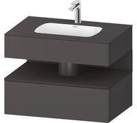 Duravit Collection One lavabo à encastrer avec meuble sous-vasque en console, 800x550x600mm, niche graphite super mate, QA4785080490010