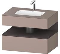 Duravit Collection One lavabo à encastrer avec meuble sous-vasque en console, 800x550x600mm, niche graphite super mate, QA4785080430010