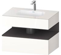 Duravit Collection One lavabo à encastrer avec meuble sous-vasque en console, 800x550x600mm, niche graphite super mate, QA4785080220010