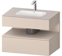 Duravit Collection One lavabo à encastrer avec meuble sous-vasque en console, 800x550x600mm, niche Taupe Matt, QA4785091910010