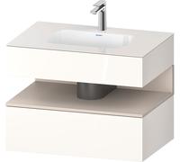 Duravit Collection One lavabo à encastrer avec meuble sous-vasque en console, 800x550x600mm, niche Taupe Matt, QA4785091220000, Couleur: Blanc brillant