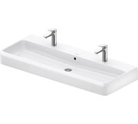 Vasque double à poser Duravit Collection One 2382120026 120 x 47 cm, avec 2 trous de robinetterie, trop-plein, plage de robinetterie, finition blanc brillant