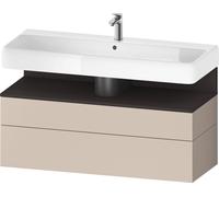 Duravit Collection One Meuble sous-lavabo, 1 tiroir et 1 tiroir, 1190x470x590mm, niche graphite super mate, QA4396080910010